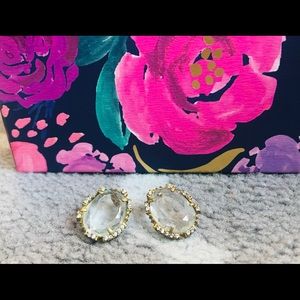 Anthropologie gold and crystal stud earrings